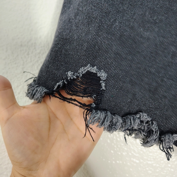 Women's Black Denim Shorts - Picture 8 of 14